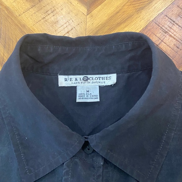 Real Clothes Saks Fifth Avenue vintage 100% silk Top - Picture 4 of 6